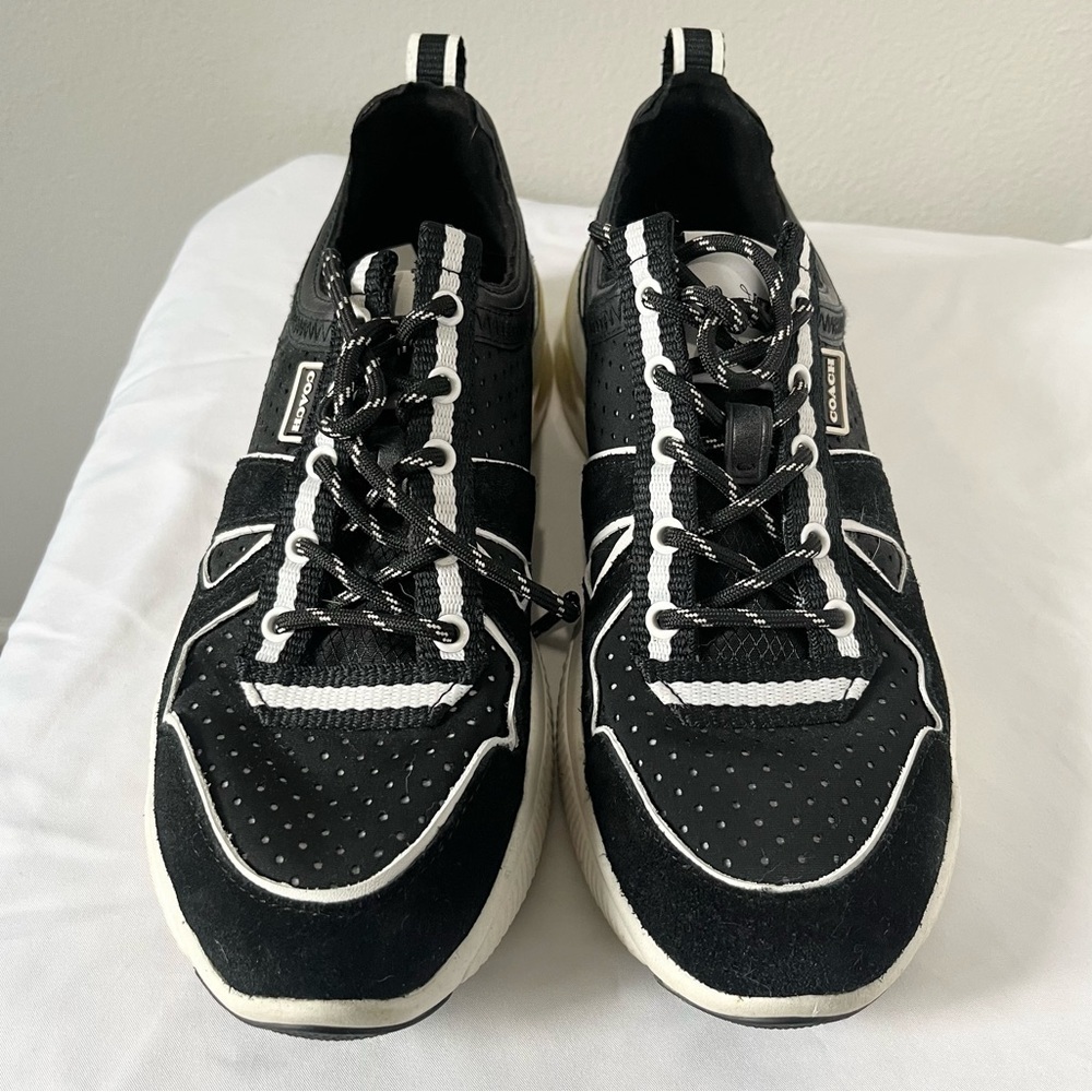 COACH- Citysole Neo Runner Black and White Lace Up Sneakers Size 7.5 - Picture 5 of 8